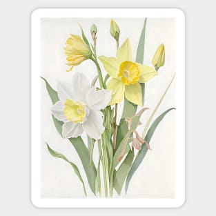Watercolor Botanica Daffodil Sticker